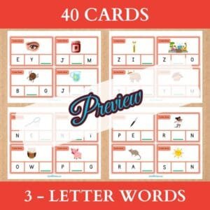 Alternative view of 3-Letter Words - Missing Letters Clip Cards | Activity for Early Learners