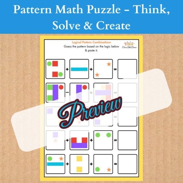 Pattern Math Puzzles For Kids | Problem Solving And Creativity Skills | Pattern Recognition | Logical Thinking | Visual Skills - Image 2