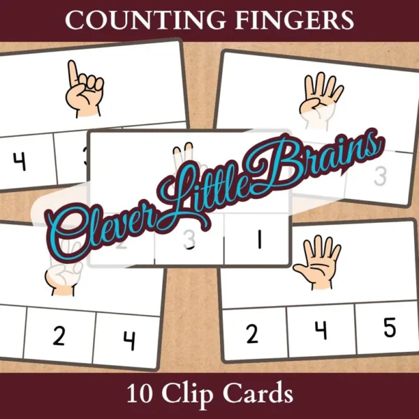 Numbers Clip Cards – Hand Gesture Fingers Count  & Domino Dots To Numbers Matching | Number Recognition Activity - Image 4