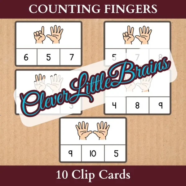 Numbers Clip Cards – Hand Gesture Fingers Count  & Domino Dots To Numbers Matching | Number Recognition Activity - Image 2