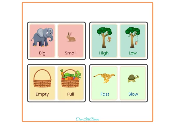 Opposites For Kids to Learn With Pictures In English