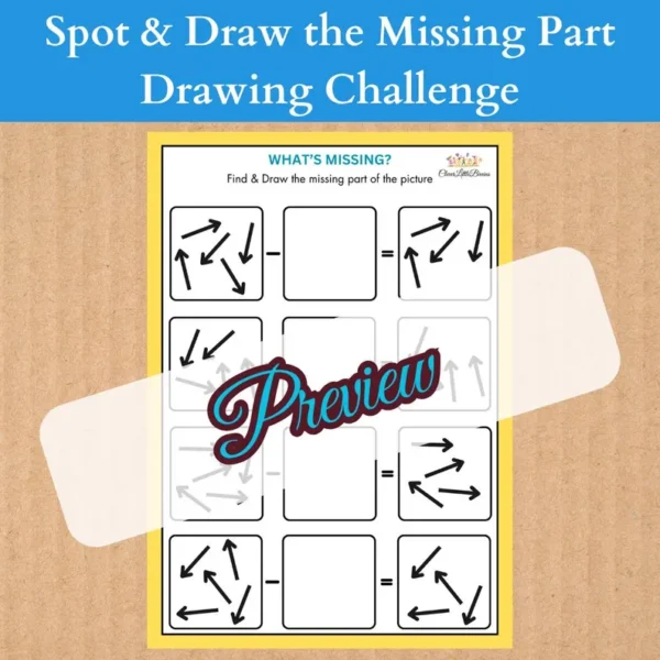 Spot & Draw the Missing Part – A Fun Visual Challenge |  Improves Logical Thinking & Problem-Solving Skills | Encourages Creativity & Visual Recall - Image 2