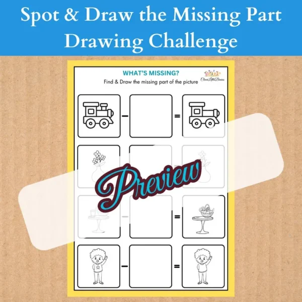 Spot & Draw the Missing Part – A Fun Visual Challenge |  Improves Logical Thinking & Problem-Solving Skills | Encourages Creativity & Visual Recall - Image 3
