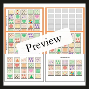 Template 14 Pattern Matching & Sorting Activity for Kids