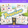 Transportation Vehicles Clip Cards Kindergarten