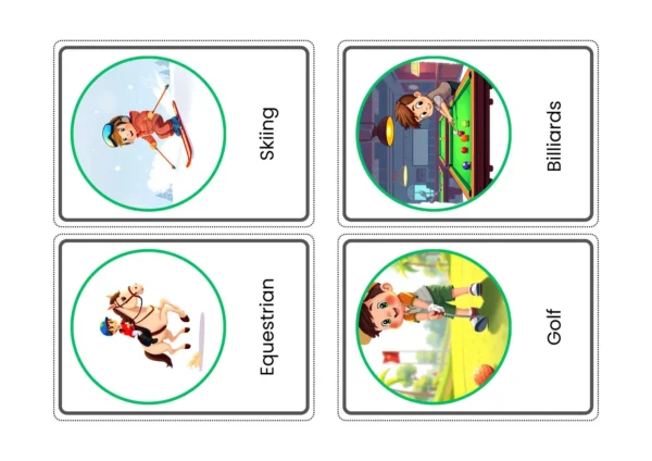Sports & Games Names Flashcards With Pictures In English For Kids | Sport Name And Picture Cards | Montessori Activity - Image 4