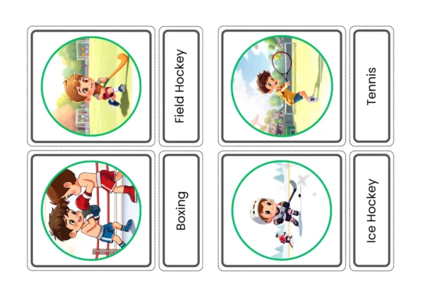 Sports & Games Names Flashcards With Pictures In English For Kids | Sport Name And Picture Cards | Montessori Activity - Image 5