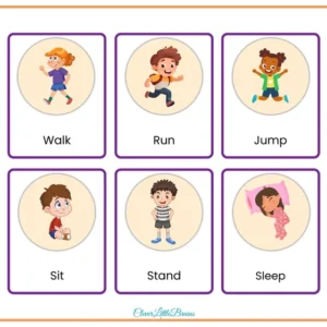Action_Verbs_Flash_cards For Kids
