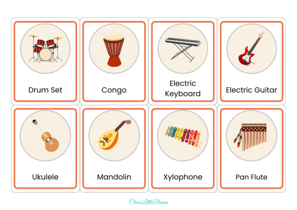 Musical Instruments Flashcards | Musical Instruments Names In English With Pictures For Kids | Montessori Based Learning For Kids - Image 3