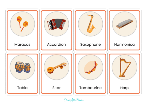 Musical Instruments Flashcards | Musical Instruments Names In English With Pictures For Kids | Montessori Based Learning For Kids - Image 2