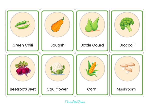 Vegetables Names Flashcards For Toddlers | Learn Vegetable Names With Pictures In English | Montessori Based Learning - Image 3