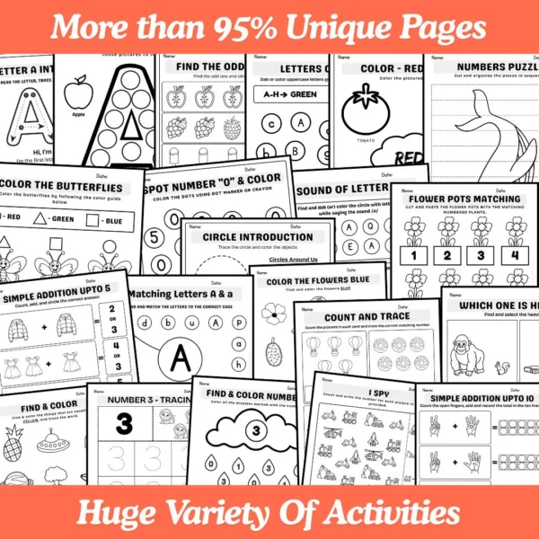 Ultimate Preschool Curriculum Bundle | Full Year (Day-by-Day) Learning Plan | Alphabets, Pre-k Math, Shapes & Colors Printable Worksheets - Image 4