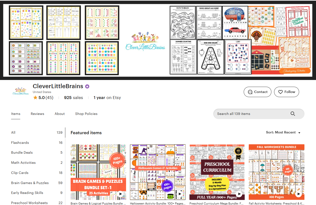 Etsy Store - CleverLittleBrains